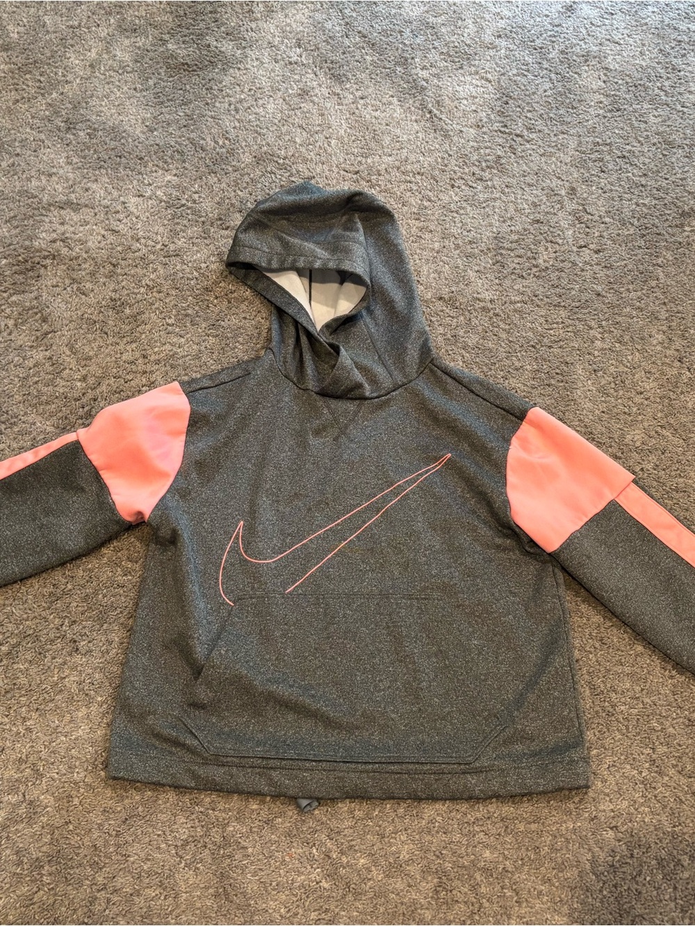 Nike Kids Gray & Pink Athletic Hoodie
